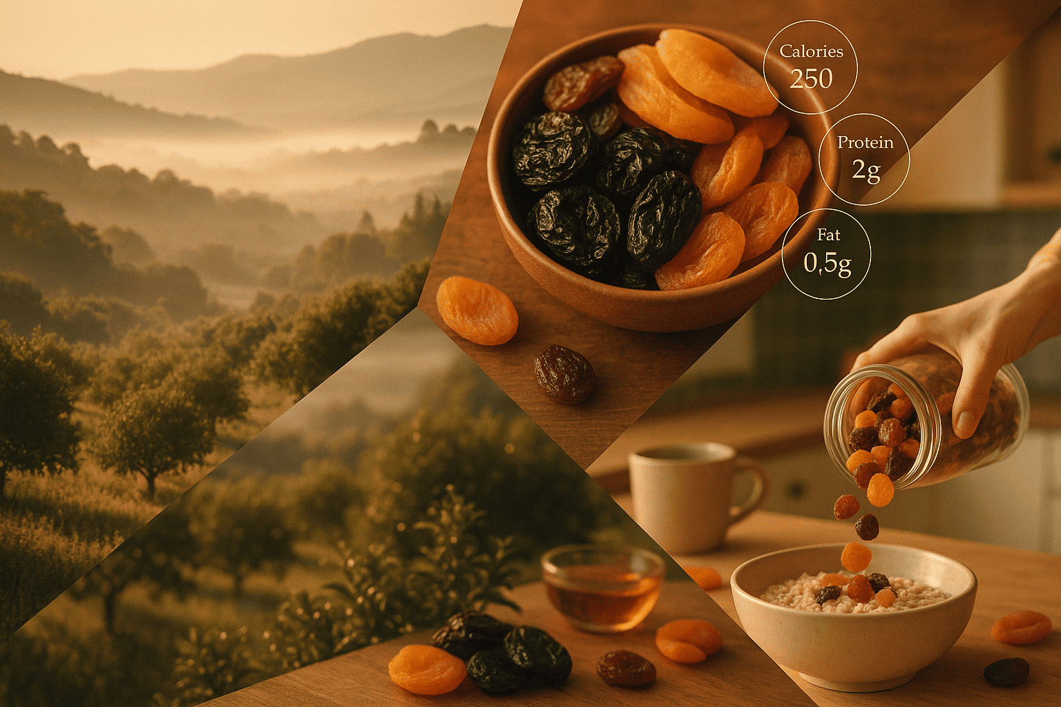 Heritage-health-convenience content triangle Heritage-health-convenience triangle for dried fruit packaging