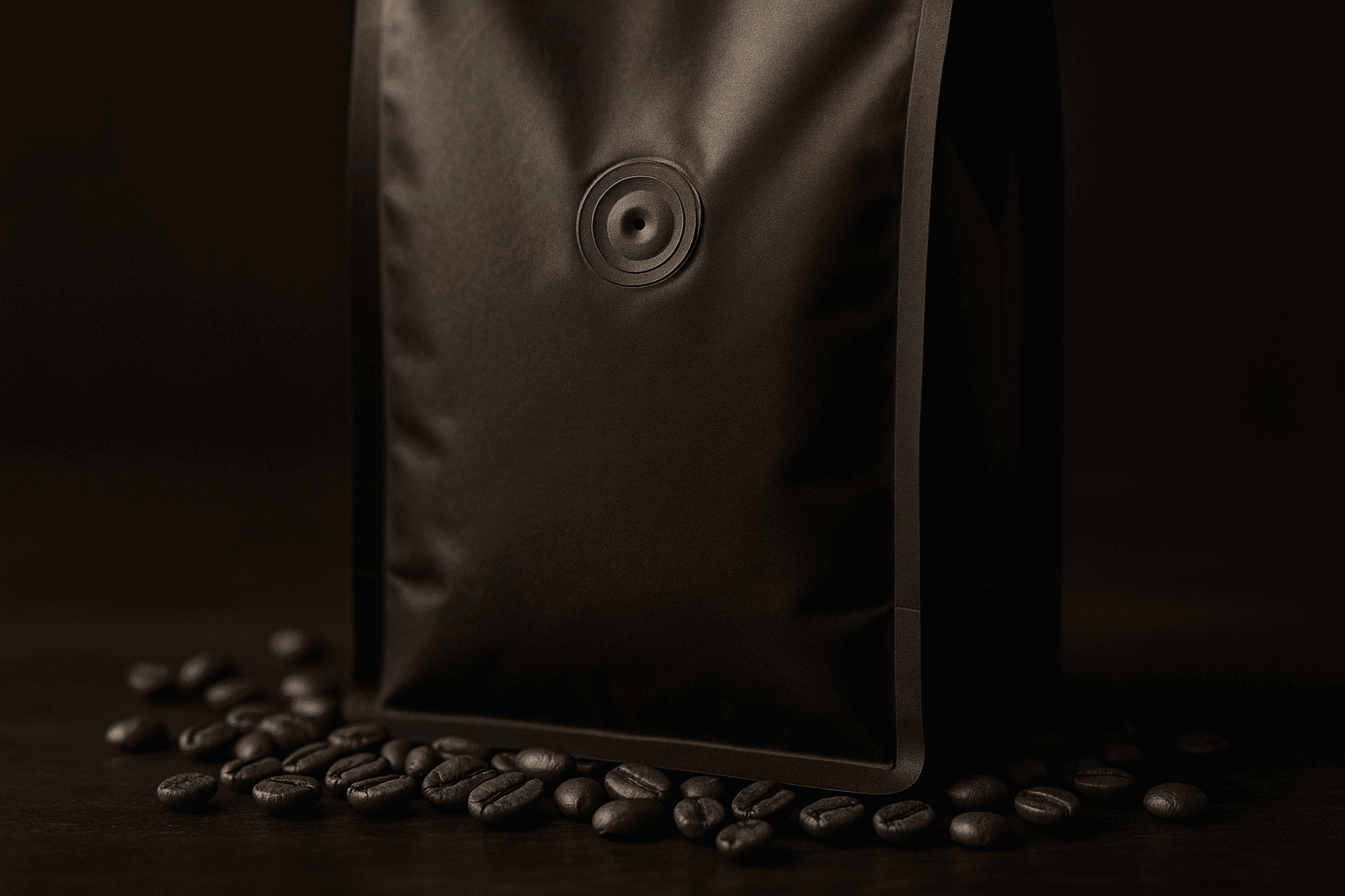 Coffee pouch with valve feature Coffee stand up pouch with degassing valve