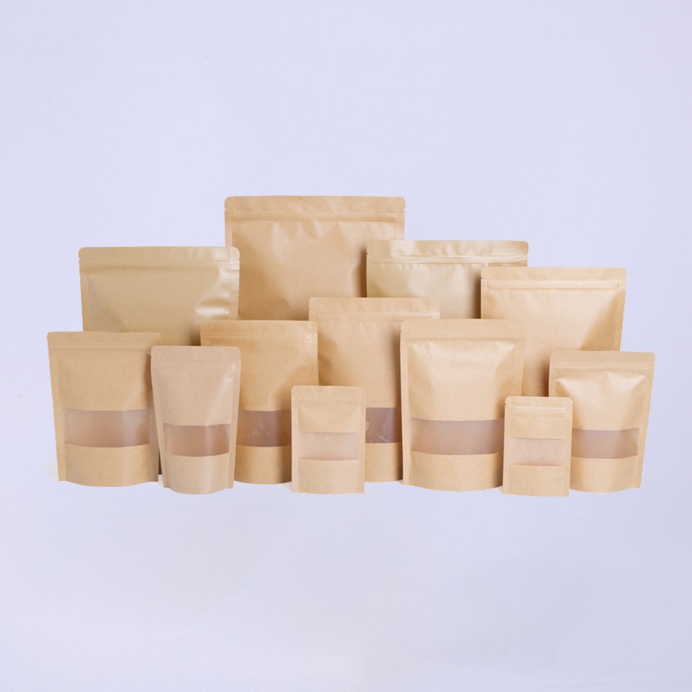 Kraft Stand Up Pouches With Window Wholesale
