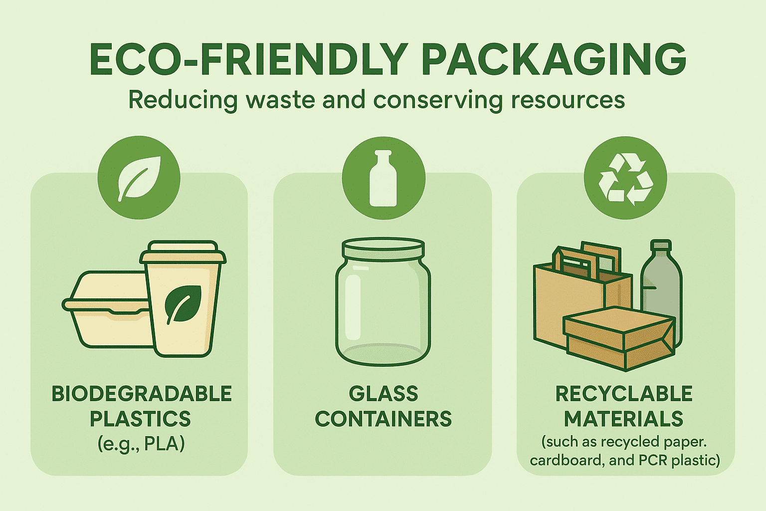 Biodegradable plastic glass and recyclable material options eco friendly packaging options for businesses
